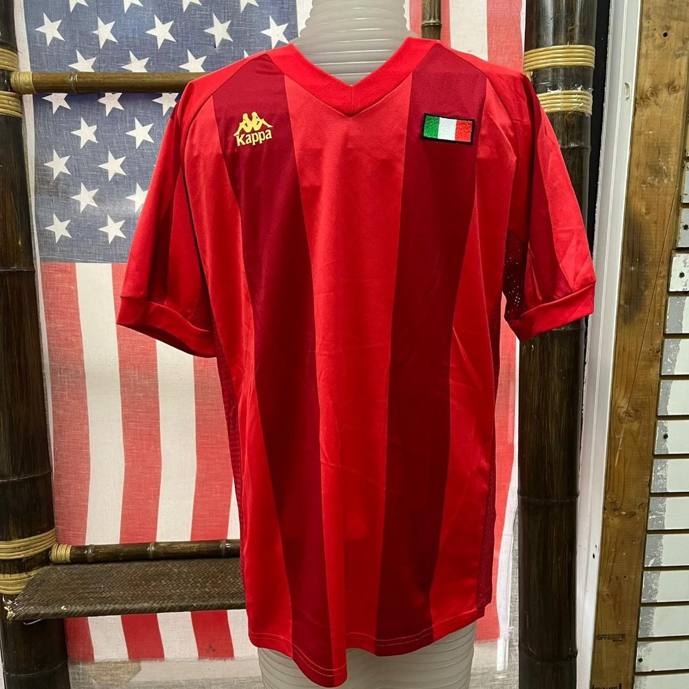 NWT Kappa jersey soccer T-shirt blue white red v neck # 10 tee top